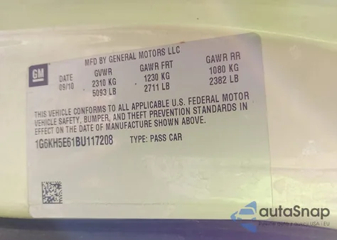 2011 Cadillac Dts Premium Collection from USA, damaged, VIN 1G6KH5E61BU117208